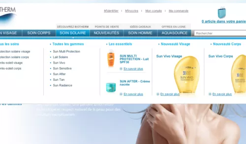 Capture du site web de Biotherm