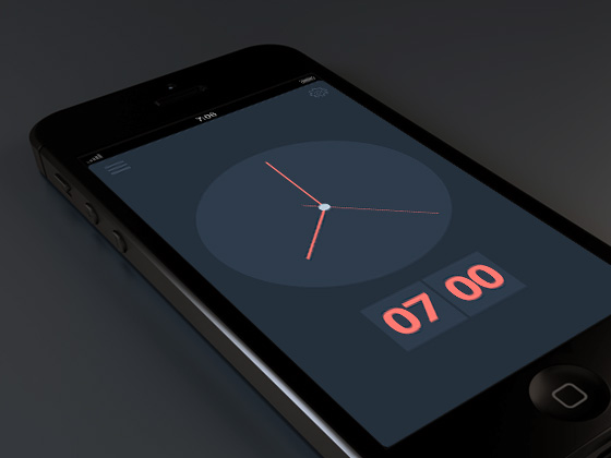 Exemple de flat design avec une horloge