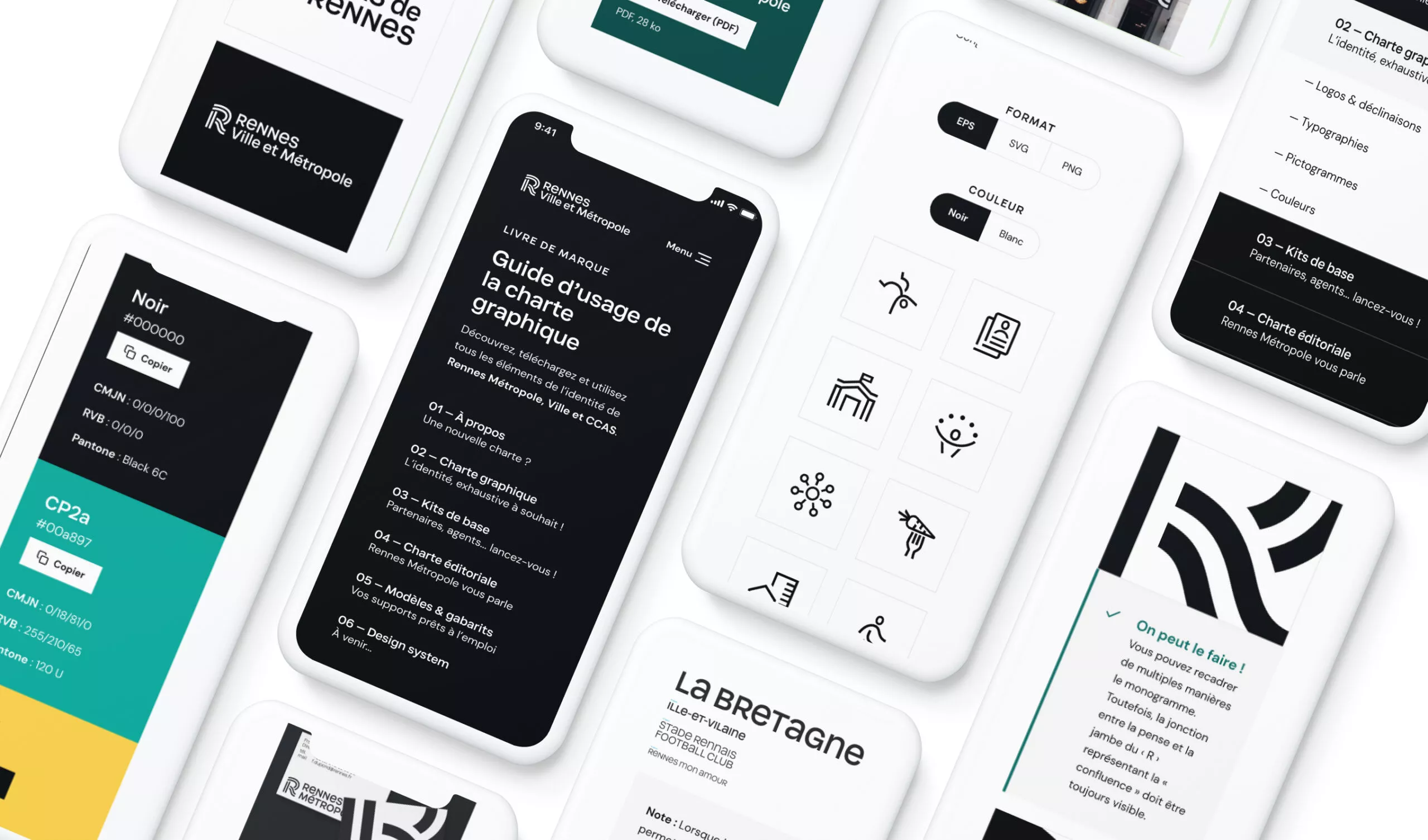 UX & UI design mobile du brandbook de Rennes Métropole